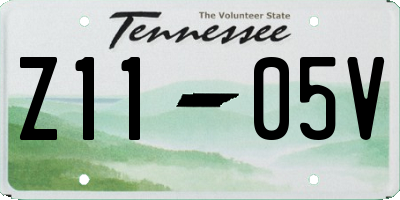 TN license plate Z1105V