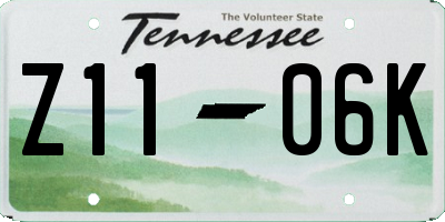 TN license plate Z1106K