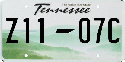 TN license plate Z1107C