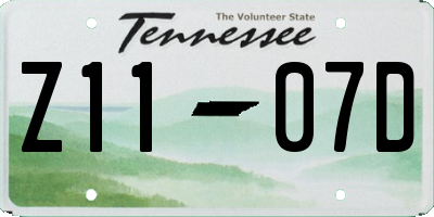 TN license plate Z1107D