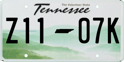 TN license plate Z1107K