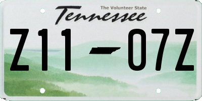 TN license plate Z1107Z
