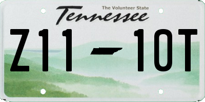 TN license plate Z1110T