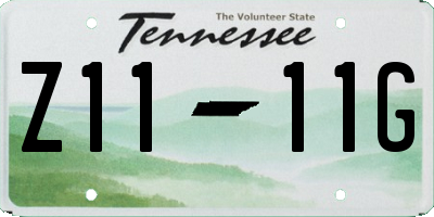 TN license plate Z1111G