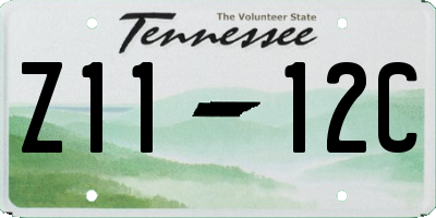 TN license plate Z1112C