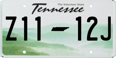 TN license plate Z1112J