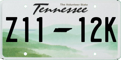 TN license plate Z1112K