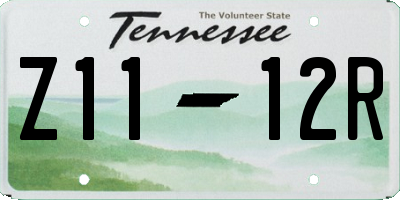 TN license plate Z1112R
