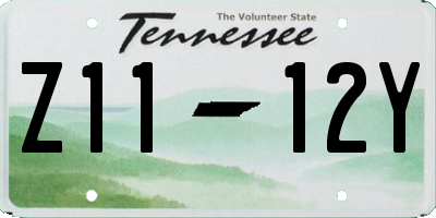 TN license plate Z1112Y