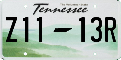 TN license plate Z1113R