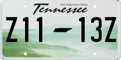 TN license plate Z1113Z