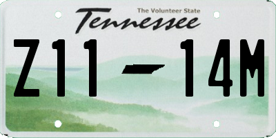 TN license plate Z1114M