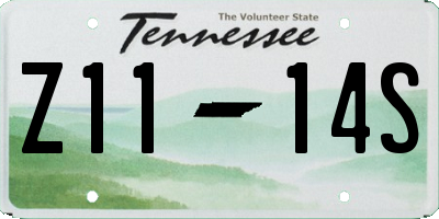 TN license plate Z1114S