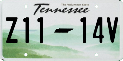 TN license plate Z1114V