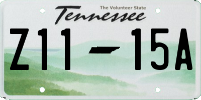TN license plate Z1115A