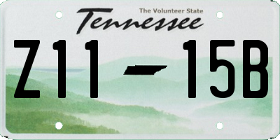 TN license plate Z1115B