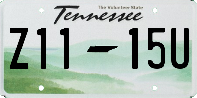 TN license plate Z1115U