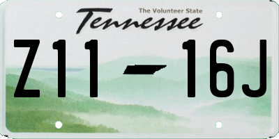 TN license plate Z1116J