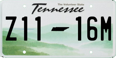 TN license plate Z1116M