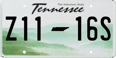 TN license plate Z1116S