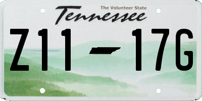 TN license plate Z1117G