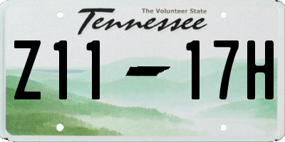 TN license plate Z1117H