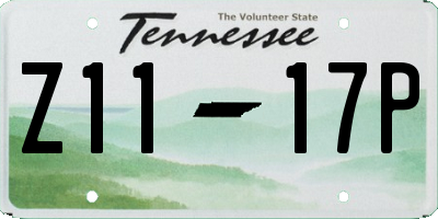 TN license plate Z1117P