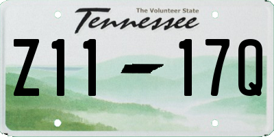 TN license plate Z1117Q