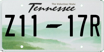 TN license plate Z1117R