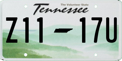 TN license plate Z1117U