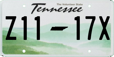 TN license plate Z1117X