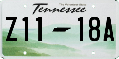 TN license plate Z1118A