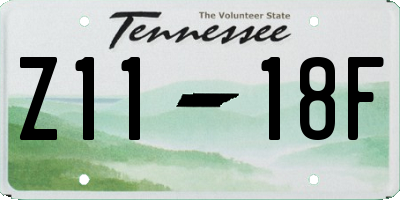 TN license plate Z1118F