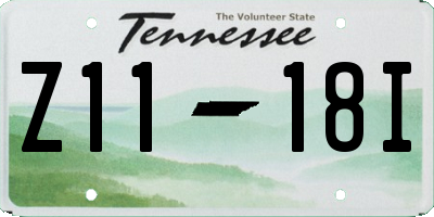 TN license plate Z1118I