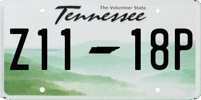 TN license plate Z1118P