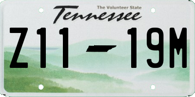TN license plate Z1119M