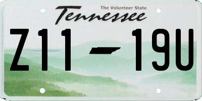 TN license plate Z1119U