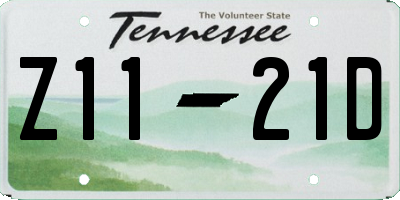 TN license plate Z1121D
