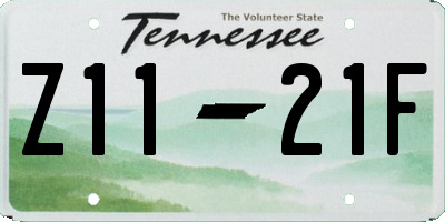 TN license plate Z1121F