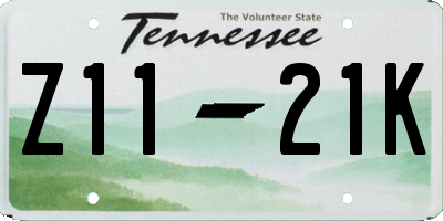 TN license plate Z1121K
