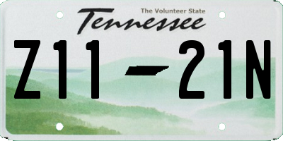 TN license plate Z1121N