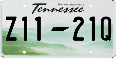 TN license plate Z1121Q