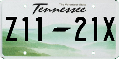 TN license plate Z1121X
