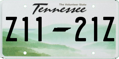 TN license plate Z1121Z