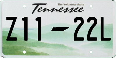 TN license plate Z1122L