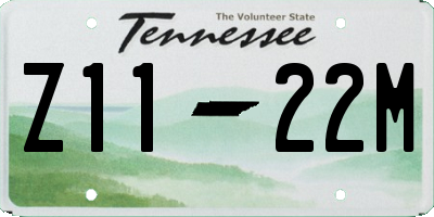TN license plate Z1122M