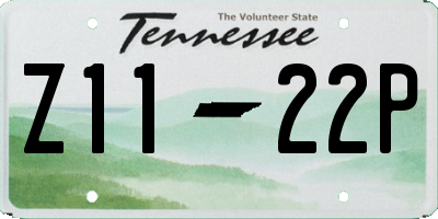 TN license plate Z1122P