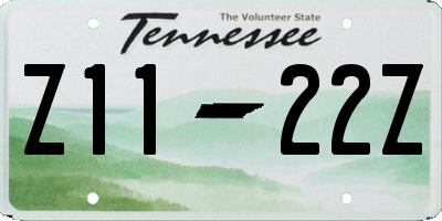 TN license plate Z1122Z