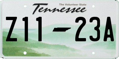 TN license plate Z1123A