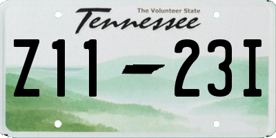 TN license plate Z1123I